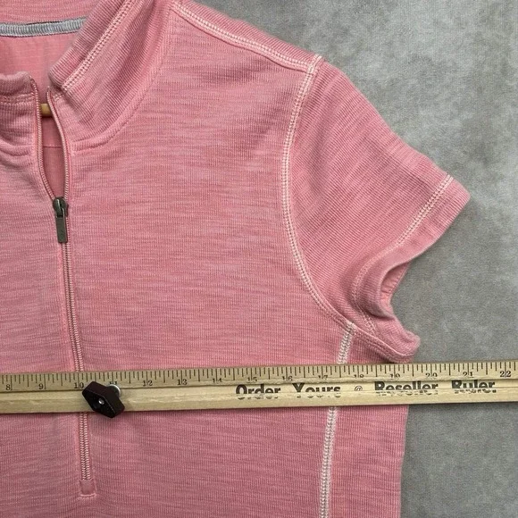 Tommy Bahama Womens M Pink Tobago Bay Half Zip Short Sleeve Pima Dress Resort - Picture 4 of 7